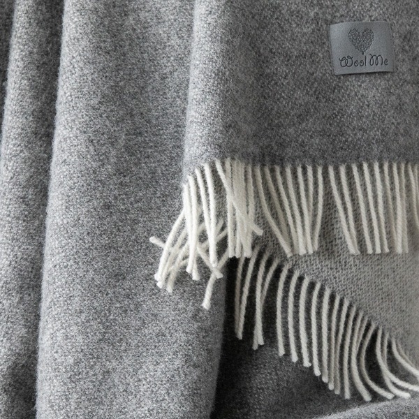 Volnena deka WoolMe 130x200 Roberto steel grey