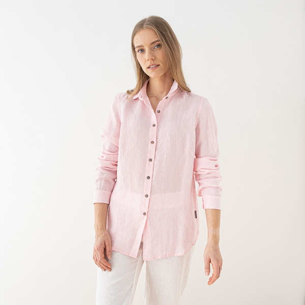 Srajca 100% lan Ernesto ROZA MELANGE L Srajca 100% lan Ernesto ROZA MELANGE L