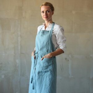 Predpasnik 100% lan Stone blue