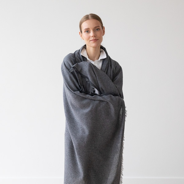 Volneni šal, odeja 130x180 S.GREY