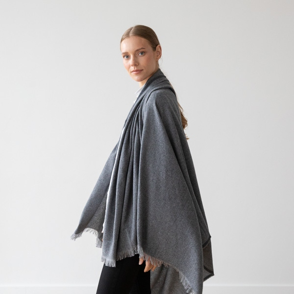 Volneni šal, odeja 130x180 S.GREY