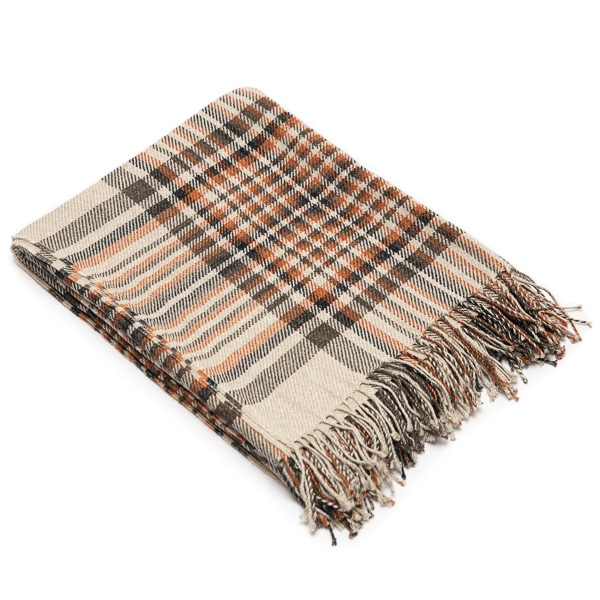 Lanena deka 130x180 karo nat/črna Lanena deka 130x180 karo nat/črna