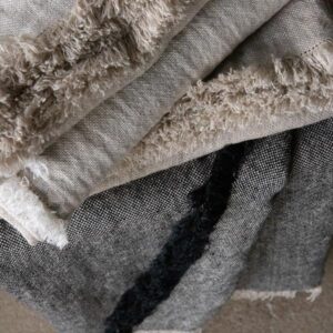 Lanena deka 135x200 Rustic Natural Black Lanena deka 135x200 Rustic Natural Black