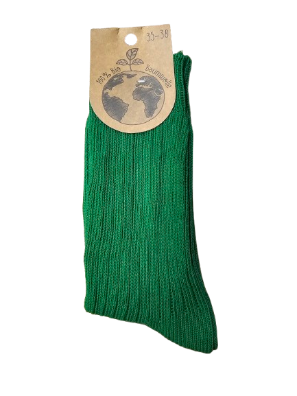 Nogavice iz 100% ekološkega bombaža zelene