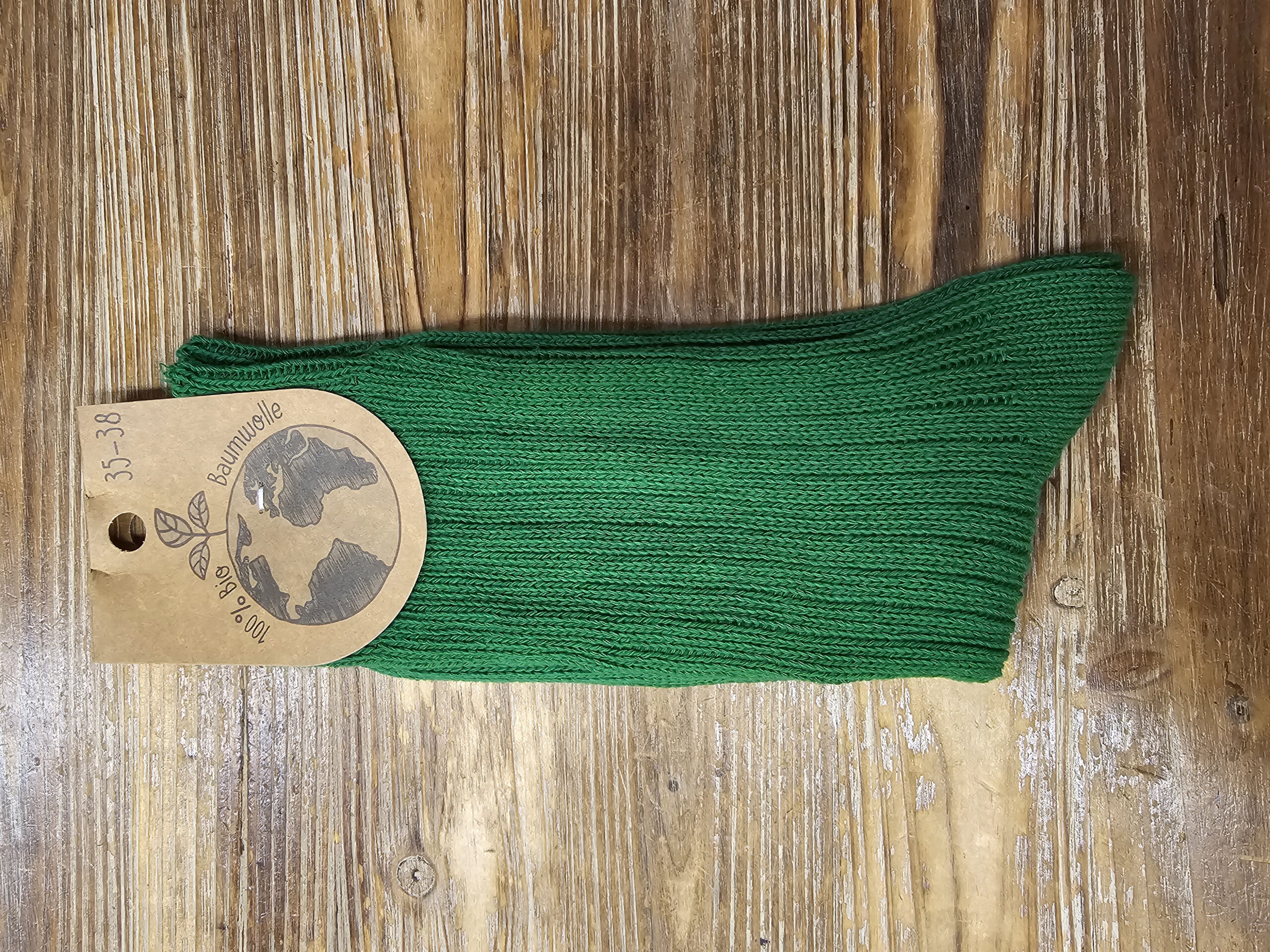 Nogavice iz 100% ekološkega bombaža zelene