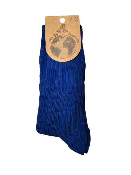 Nogavice iz 100% ekološkega bombaža modre Nogavice iz 100% ekološkega bombaža modre