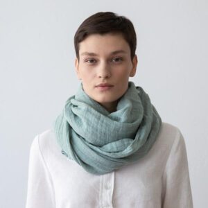 Šal iz 100% lana MOSS GREEN Šal iz 100% lana MOSS GREEN