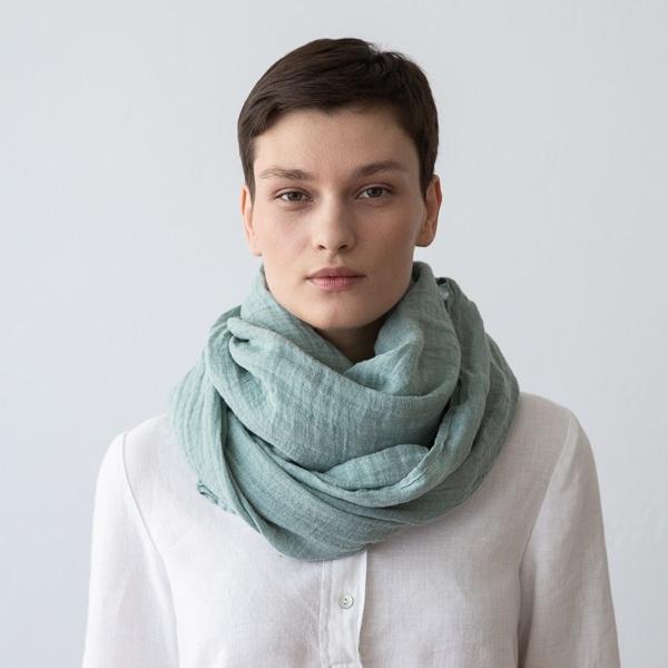 Šal iz 100% lana MOSS GREEN Šal iz 100% lana MOSS GREEN