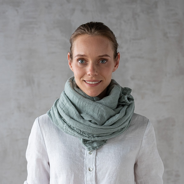 Šal iz 100% lana MOSS GREEN Šal iz 100% lana MOSS GREEN