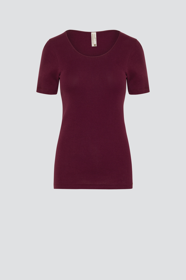 Spodnja majica KR iz eko bombaža BURGUNDY Spodnja majica KR iz eko bombaža BURGUNDY