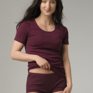 Spodnja majica KR iz eko bombaža BURGUNDY Spodnja majica KR iz eko bombaža BURGUNDY