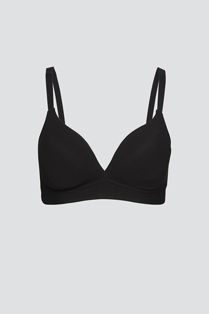 Eko Bombažni Podloženi Nedrček, brez žičke ČRN Eko Bombažni Podloženi Nedrček, brez žičke ČRN