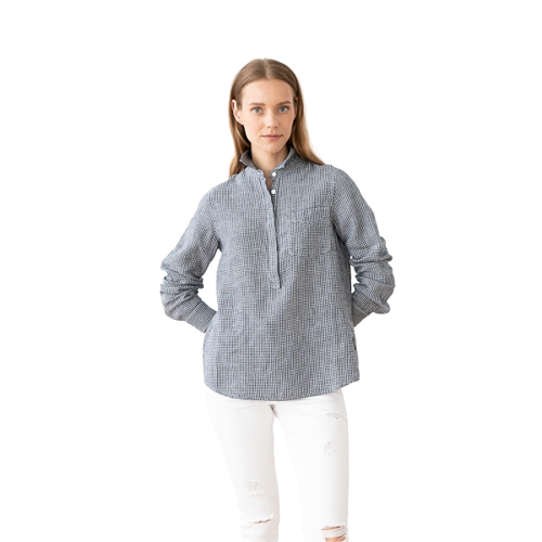 Srajca 100% lan Fabio S navy white Srajca 100% lan Fabio S navy white