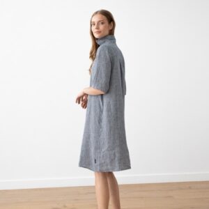 Obleka 100% lan Nicole navy w S Obleka 100% lan Nicole navy w S