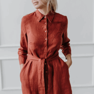 Srajčna obleka 1281 100% lan 