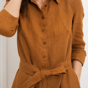 Srajčna obleka 1281 100% lan Srajčna obleka 1281 100% lan