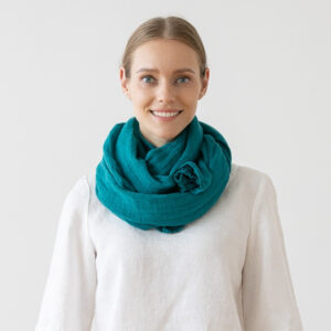 Šal iz 100% lana teal Šal iz 100% lana teal
