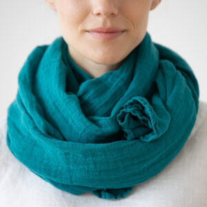 Šal iz 100% lana teal Šal iz 100% lana teal