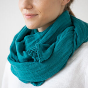 Šal iz 100% lana teal Šal iz 100% lana teal