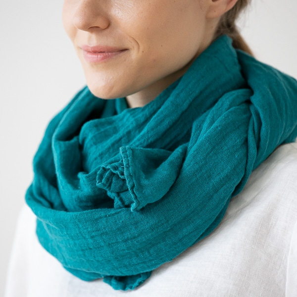 Šal iz 100% lana teal Šal iz 100% lana teal