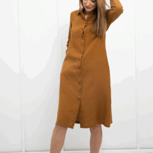 Srajčna obleka 1281 100% lan Srajčna obleka 1281 100% lan