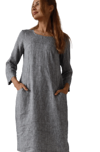 Obleka 1258, 100% lan, grey melange S,M