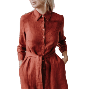 Srajčna obleka 1281 100% lan 