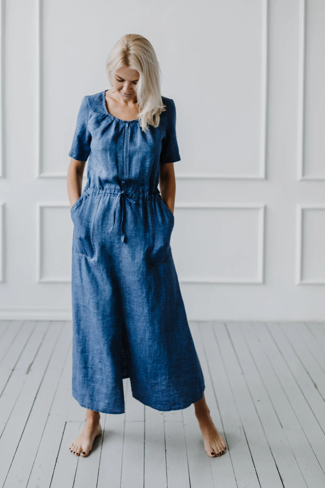 Obleka ženska 1286 100% lan, več barv in velikosti Obleka ženska 1286 100% lan, več barv in velikosti