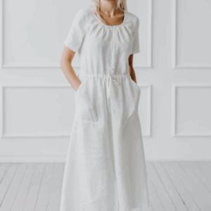 Obleka ženska 1286 100% lan, več barv in velikosti