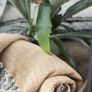 Deka 100% bombaž orange/cream Deka 100% bombaž orange/cream