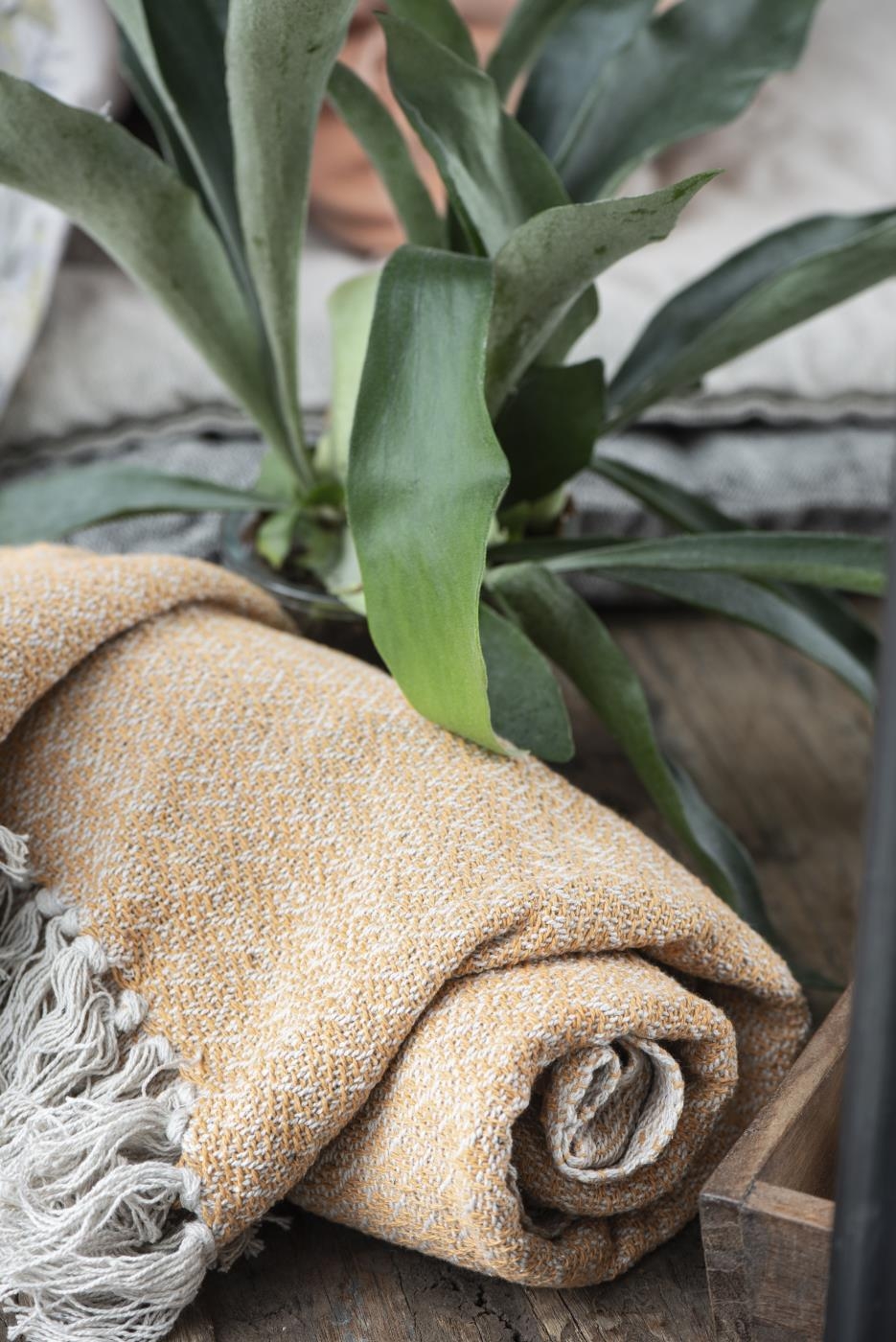 Deka 100% bombaž orange/cream Deka 100% bombaž orange/cream