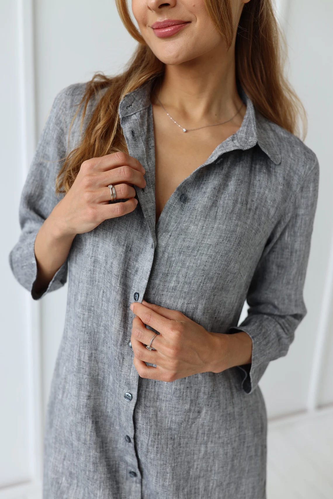 Srajčna obleka 1260 100% lan Srajčna obleka 1260 100% lan