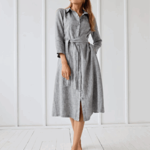 Srajčna obleka 1260 100% lan Srajčna obleka 1260 100% lan