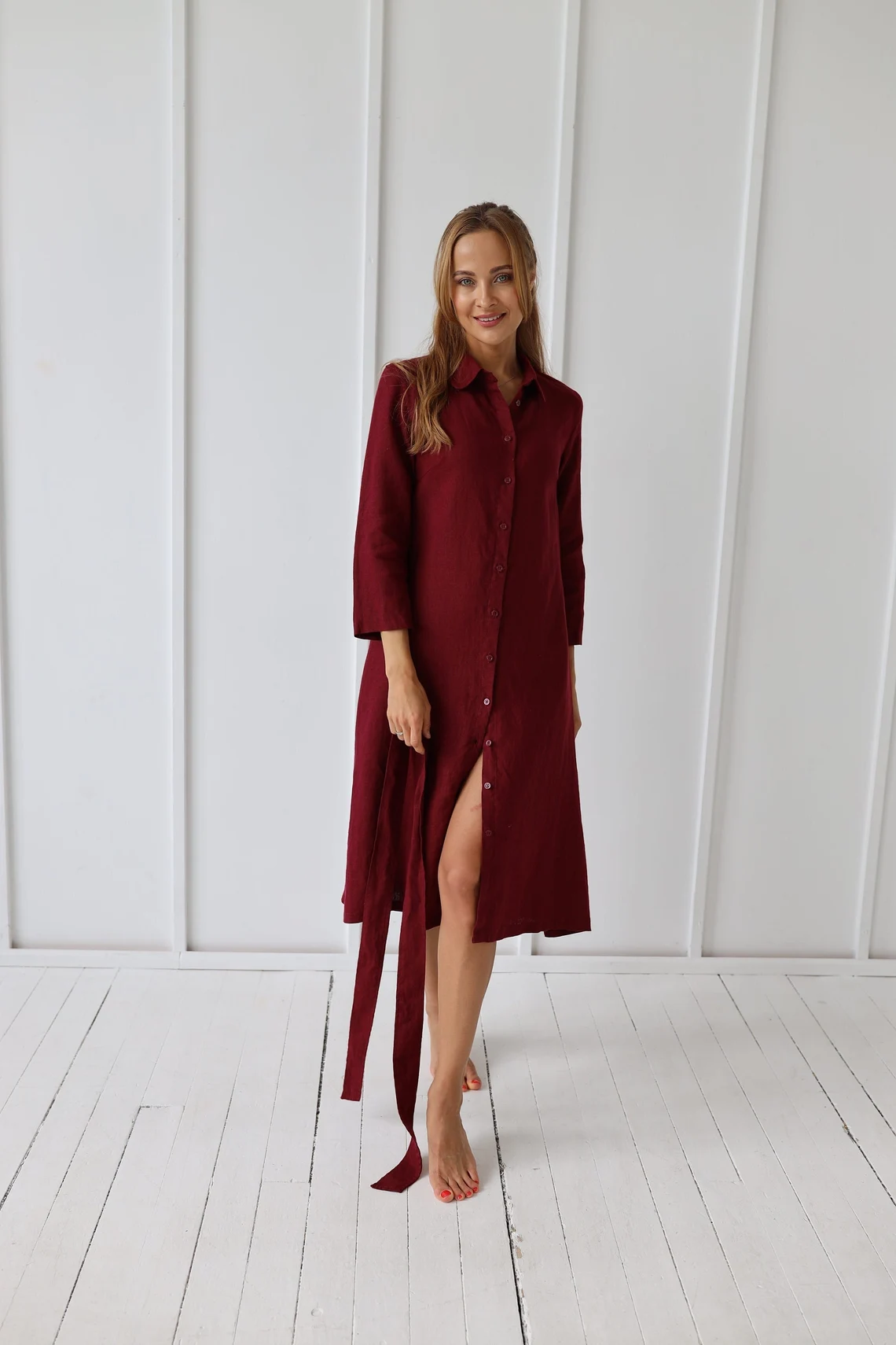 Srajčna obleka 1260 100% lan