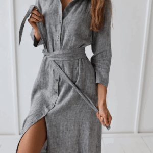 Srajčna obleka 1260 100% lan Srajčna obleka 1260 100% lan