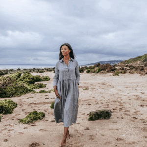 Srajčna obleka 1245 100% lan Srajčna obleka 1245 100% lan