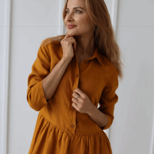 Srajčna obleka 1245 100% lan