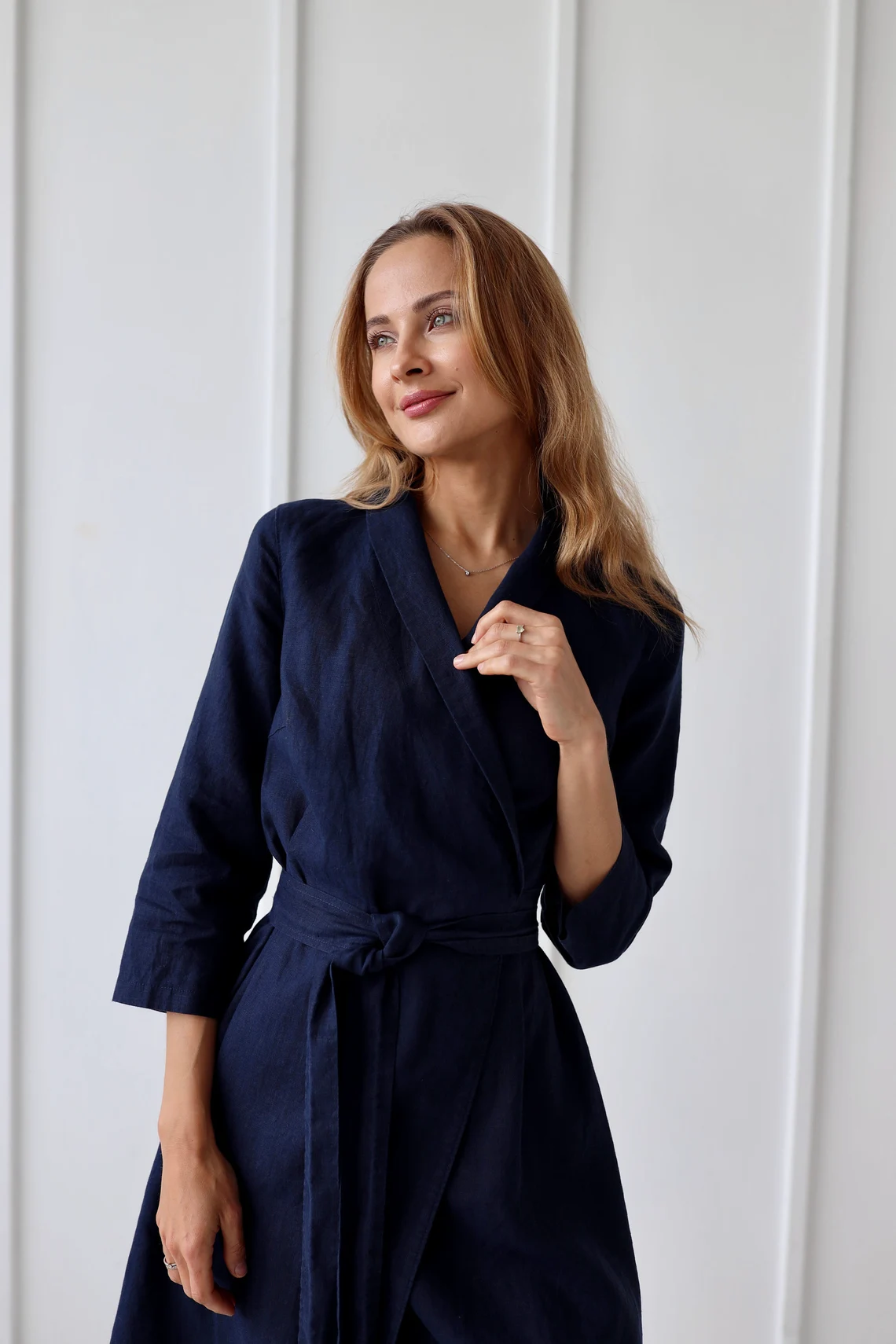 Srajčna obleka 1240 100% lan Srajčna obleka 1240 100% lan