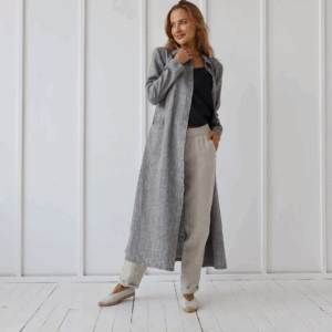 Srajčna obleka 1241 100% lan 