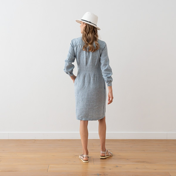 Obleka 100% lan DENIM MELANGE L Obleka 100% lan DENIM MELANGE L