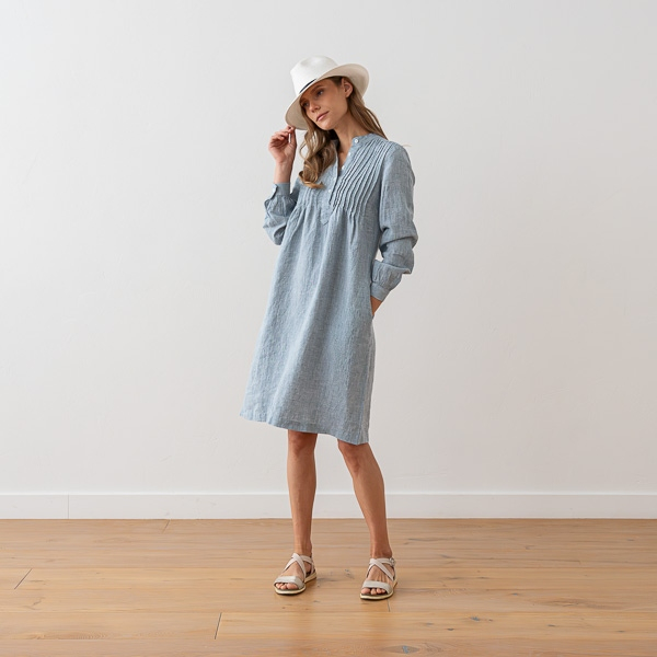 Obleka 100% lan DENIM MELANGE L Obleka 100% lan DENIM MELANGE L