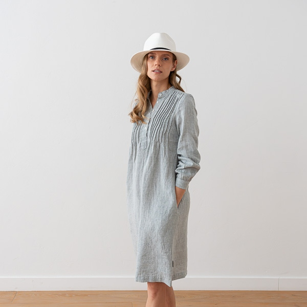 Obleka 100% lan GREEN MELANGE S Obleka 100% lan GREEN MELANGE S