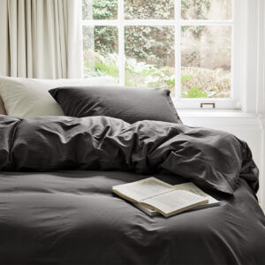 Posteljnina ekološki bombaž saten ANTHRACITE več dimenzij