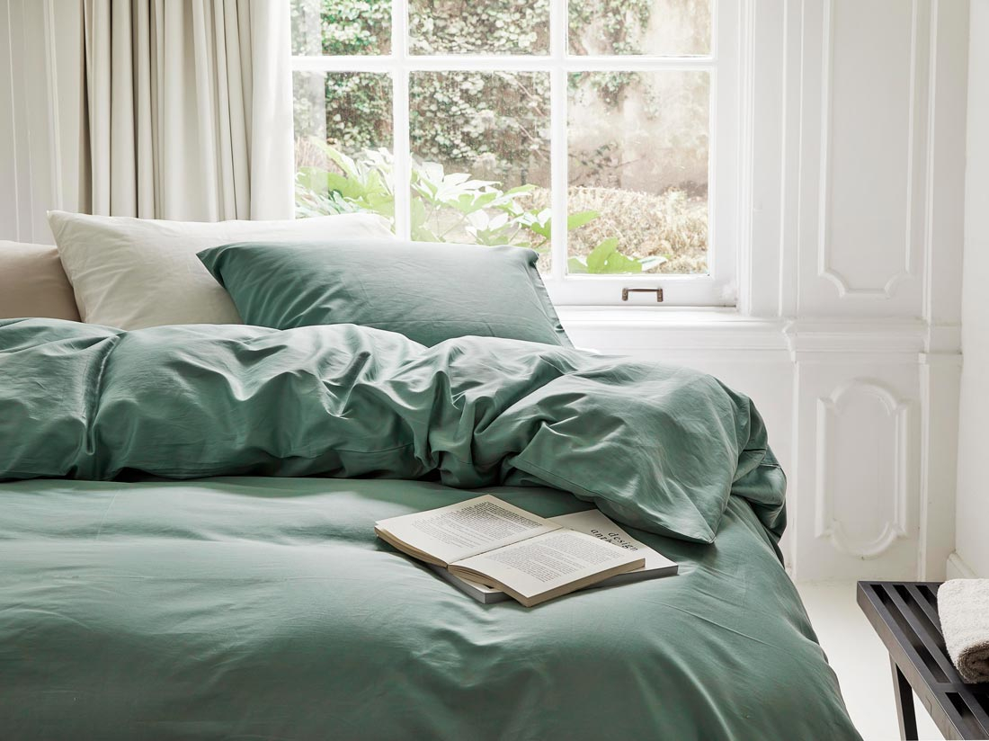 Posteljnina ekološki bombaž saten SEA GREEN več dimenzij Posteljnina ekološki bombaž saten SEA GREEN več dimenzij