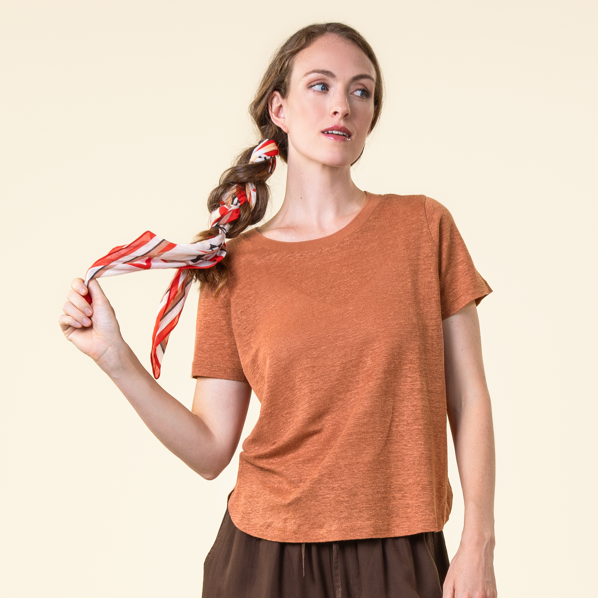 Ženski TS KR 100% lan TOFFEE Ženski TS KR 100% lan TOFFEE