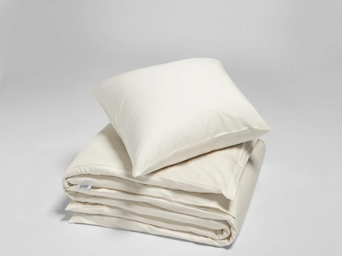 Posteljnina ekološki bombaž saten TOPLA BELA več dimenzij