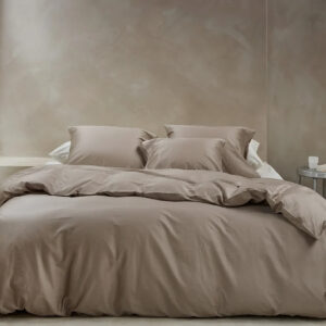 Posteljnina ekološki bombaž saten WARM TAUPE več dimenzij