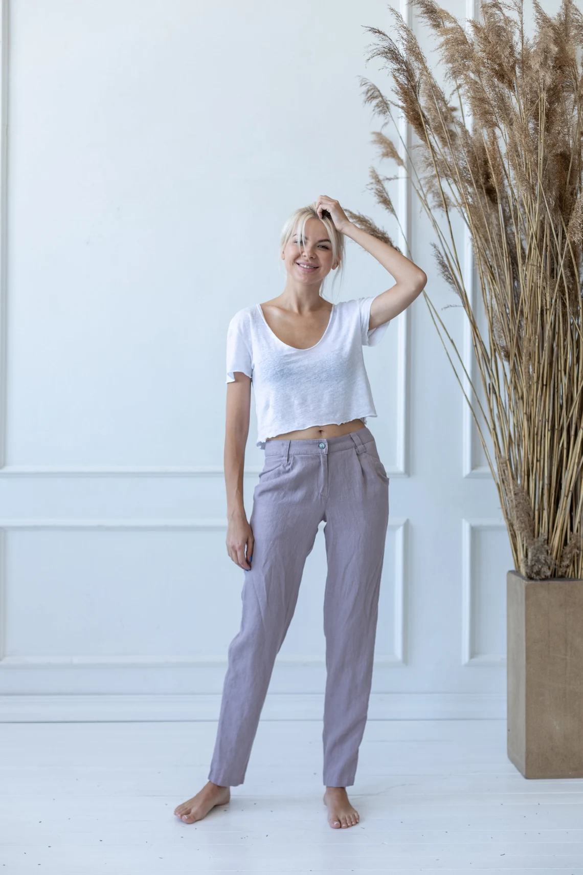 Hlače 1383 100% lan Hlače 1383 100% lan