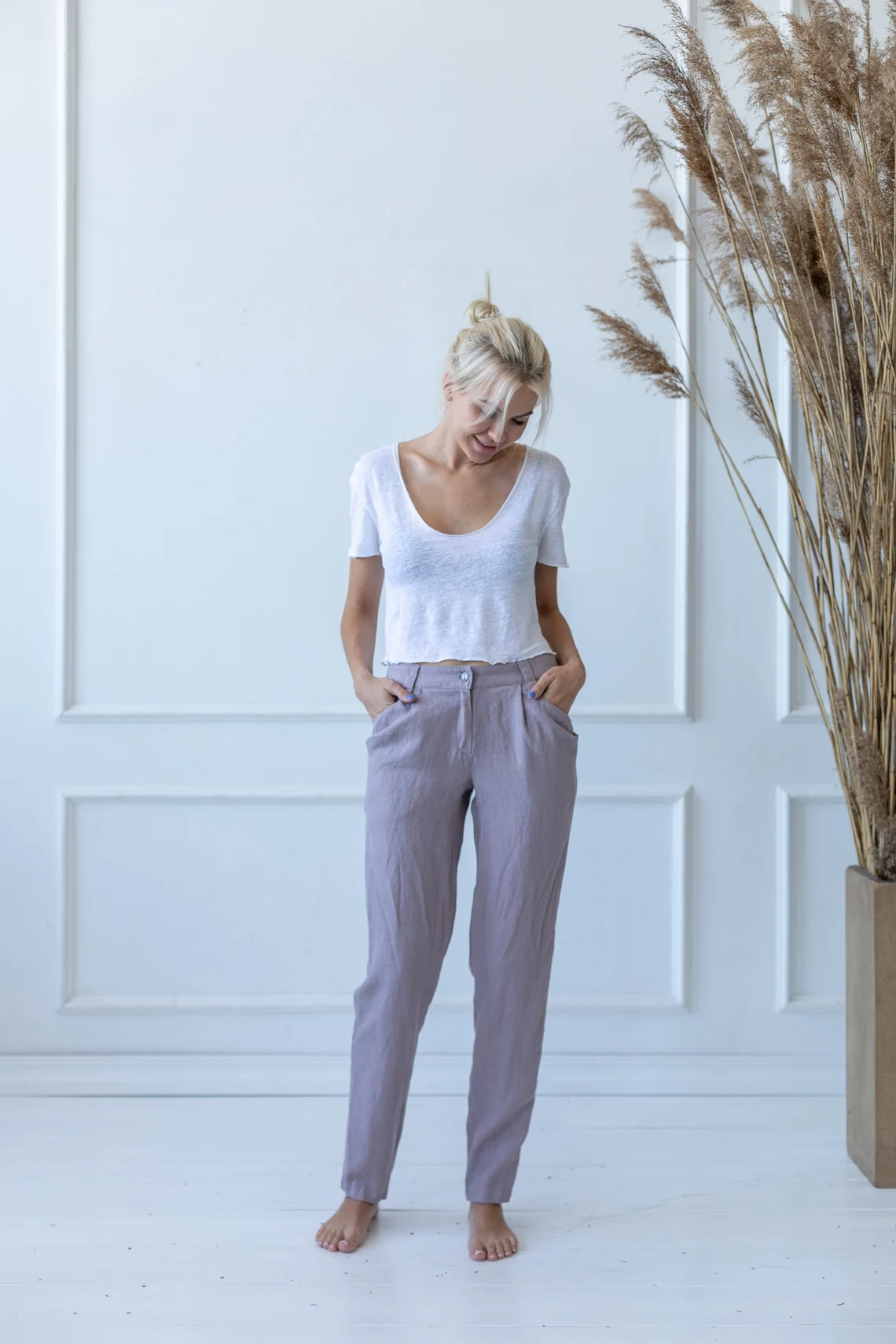 Hlače 1383 100% lan Hlače 1383 100% lan