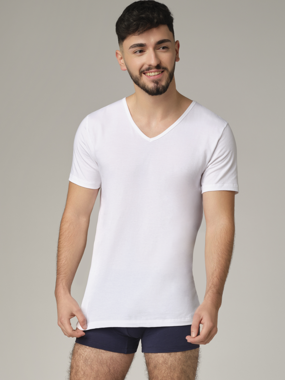 Moška spodnja majica V izrez KR BELA XL Moška spodnja majica V izrez KR BELA XL